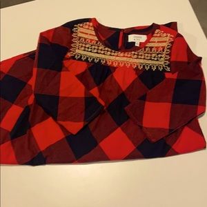 Crown & Ivy red Buffalo plaid dress